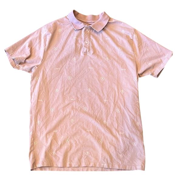 Rare Rabbit Men's Pink Monogram Print Polo Size L - Picture 2 of 8